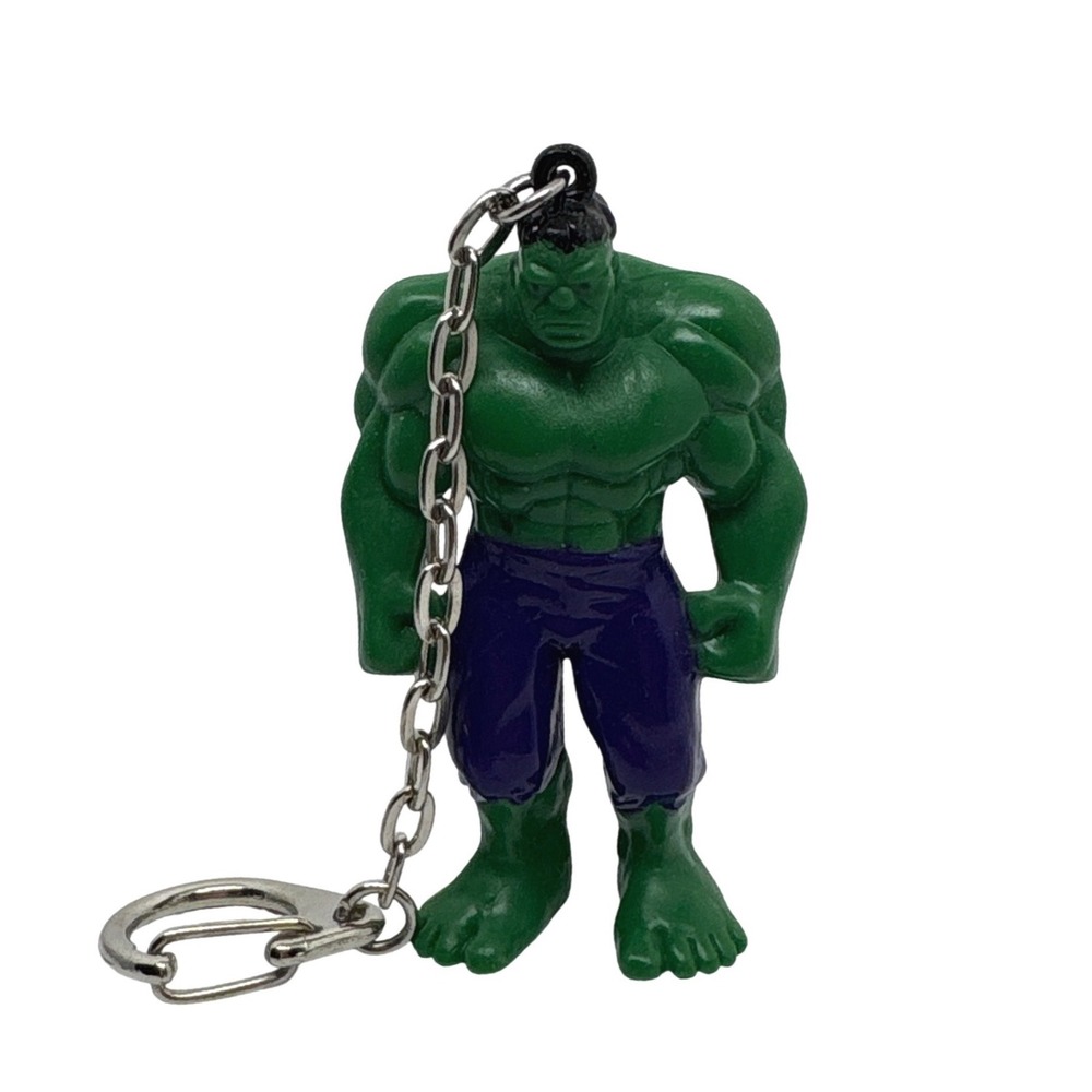 Marvel Incredible Hulk Green Figure Keychain Purple Pants PVC 2.5 Inch Accessory